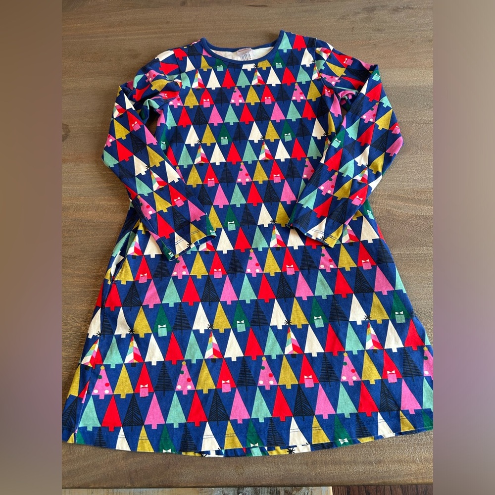 Hanna Andersson Christmas tree holiday dress size 12 long sleeve